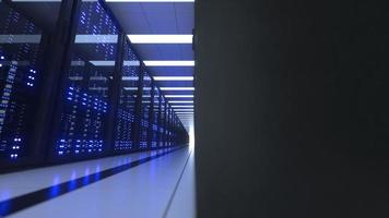 Data Center Computer Racks In Network Security Server Room Cryptocurrency Mining photo