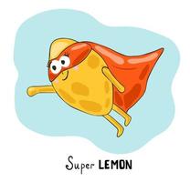 Lemon super hero vector