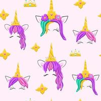 unicorn face pattern vector