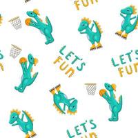 Dino basketball pattern vector