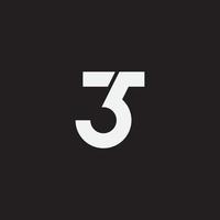 Number 35 monogram logo template. vector