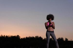 young african american woman in nature photo