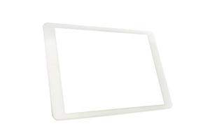 White tablet computer on over white background photo