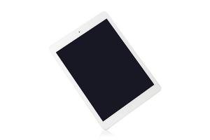 White tablet computer on over white background photo