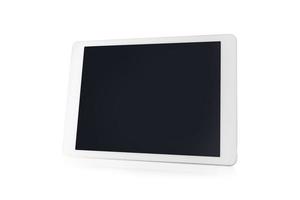 White tablet computer on over white background photo