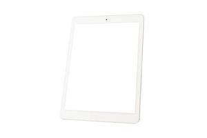 Tablet PC blanco sobre fondo blanco. foto