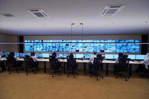 Group of Security data center operators at work photo