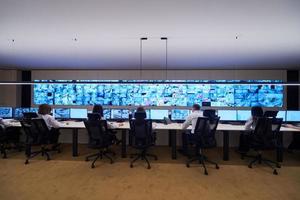 Group of Security data center operators at work photo