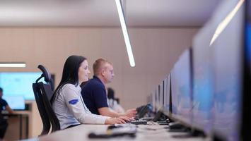 Group of Security data center operators at work photo