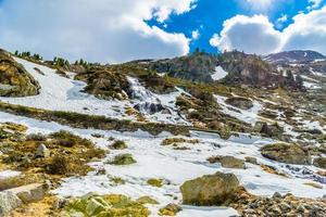 nieve en las montañas rocosas de los alpes, fluelapass, davos, graubuenden, s foto