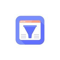 content filtering vector icon with funnel