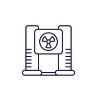 X-ray machine, radiology line vector icon