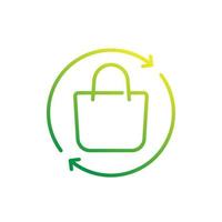 Recycle plastic bag line icon, vector