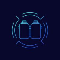 septic system with two tanks line vector icon