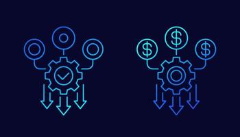 cash flow optimization line vector icons