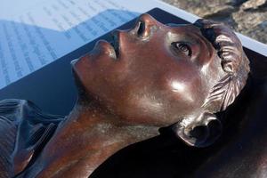 View of Damien Hirst's Verity at Ilfracombe harbour in Devon photo
