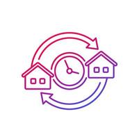 fast removal, moving in the new house line icon vector