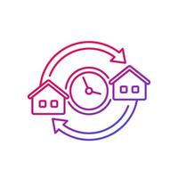 fast removal, moving in the new house line icon vector