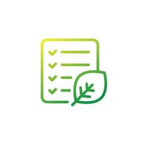 eco friendly line icon with checklist vector