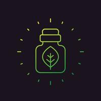 herbal homeopathic medicine thin line icon vector