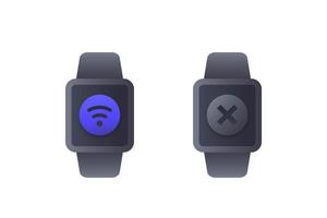 connect or disconnect smart watch, vector icons