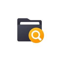 folder search icon for web vector