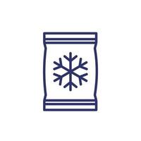 frozen bag line icon on white vector