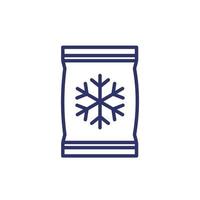 frozen bag line icon on white vector