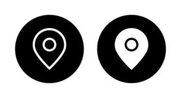 pin de mapa, vector de icono de ubicación aislado en el fondo del círculo