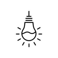 hanging lightbulb, creative idea icon vector