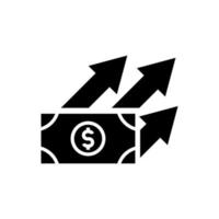 money with arrow up icon vector