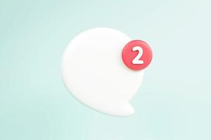 3d white speech bubble, social media chat message icon. Empty text bubbles, comment, dialogue balloon. 3D rendering photo