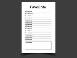 Favourite  journal log book,6.9 in size,No Bleed,Print ready,Ready to Upload vector