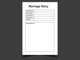 Marriage story log book,6.9 in size,No Bleed,Print ready,Ready to Upload vector