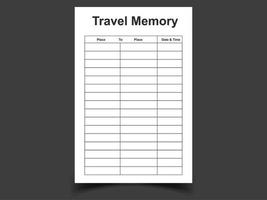 Travel memory journal log book,6.9 in size,No Bleed,Print ready,Ready to Upload vector