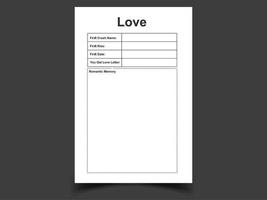 Love log book,Print ready,Ready to Upload vector