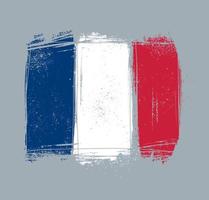 Ilustración de vector de bandera grunge francés