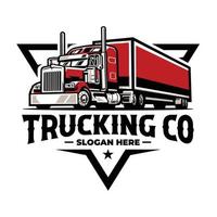 vector de logotipo listo para el emblema de la empresa de camiones aislado. lo mejor para la industria relacionada con el transporte por carretera y el transporte de mercancías