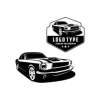 Classic muscle car logo vector