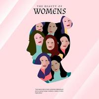 Beauty of womens artwork vector illustration template design