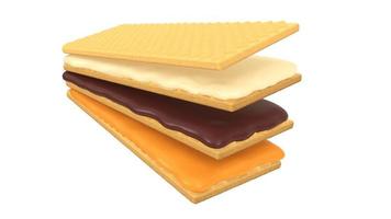 Wafers with many flavors,3d rendering with Clipping path. photo