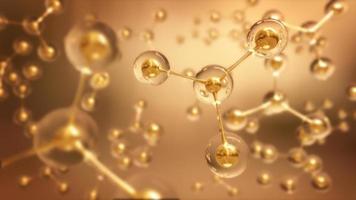 Abstract Structure Background Gold Molecule Or Atom,3d rendering photo