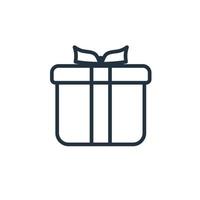 icono de caja de regalo aislado en un fondo blanco. símbolos de recompensa para aplicaciones web y móviles. vector