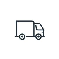 icono de coche de entrega aislado en un fondo blanco. símbolo de camión para aplicaciones web y móviles.