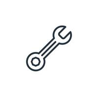 Wrench icon isolated on a white background. Wrench symbol for web and mobile apps. vector