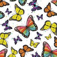 seamless pattern with colorful butterflies photo