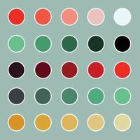 color palettes in circle shapes vector