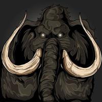 Ilustración de vector de mamut prehistórico enojado