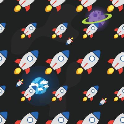 Rocket Seamless Pattern