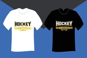 el hockey es un diseño de camiseta de juego difícil vector